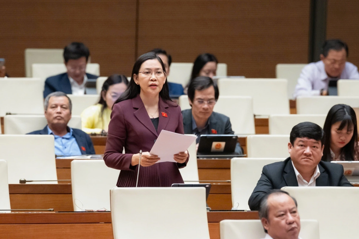 Đại biểu Huỳnh Thị Ánh Sương, đoàn Quảng Ngãi. (Ảnh: Quốc hội)