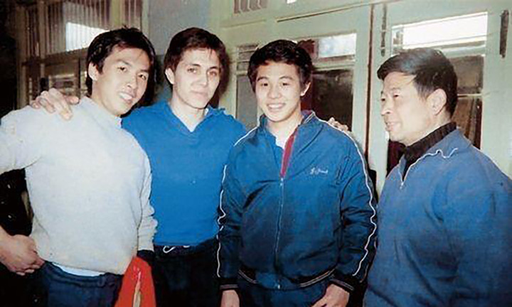 Chân Tử Đan và Lý Liên Kiệt thời trẻ cùng với sư phụ Ngô Bân