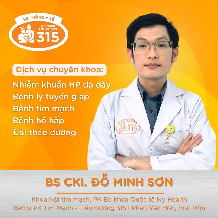 Bác sĩ CKI Đỗ Minh Sơn - Trưởng chi nhánh Tim mạch - Tiểu đường 315 Phan Văn Hớn. (TP.HCM)