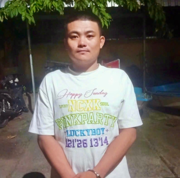 La Văn Lộc tại cơ quan Công an.