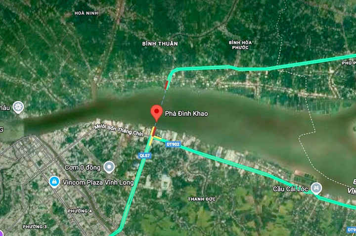 A Dinh Khao híd építési helyszíne