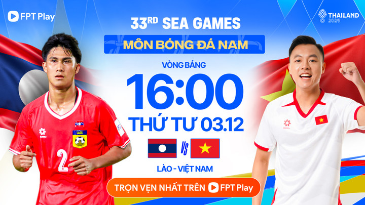 U22 Việt Nam đấu với U22 Lào ở SEA Games 33.