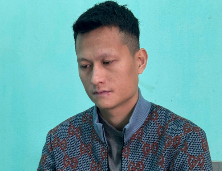 Đối tượng Mai Văn Tới tại cơ quan Công an.