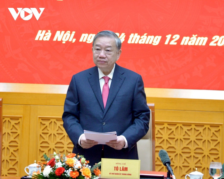 Tổng Bí thư Tô Lâm phát biểu.