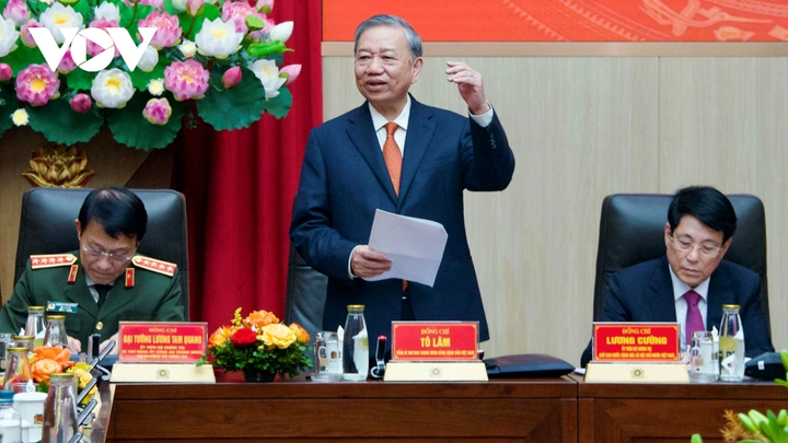 Tổng Bí thư Tô Lâm phát biểu tại hội nghị.