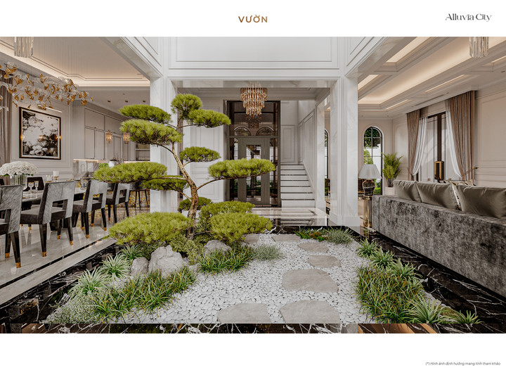 Phối cảnh không gian xanh tại khu biệt thự.