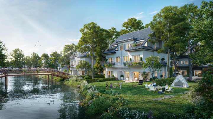 Sân vườn là nơi kết nối thành viên gia đình cư dân. (Ảnh: ECP)