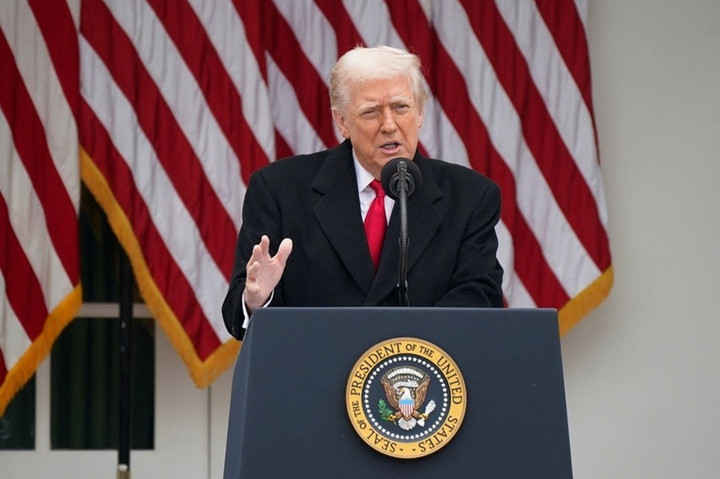 Tổng thống Mỹ Donald Trump phát biểu tại Nhà Trắng. Ảnh: Reuters