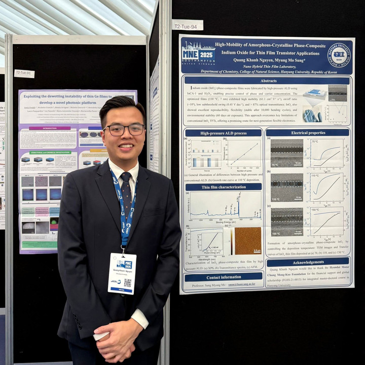 Nguyen Quang Khanh la cea de-a 51-a Conferință Internațională de Micro și Nano Inginerie din Southampton, Marea Britanie, septembrie 2025 (Foto: NVCC)