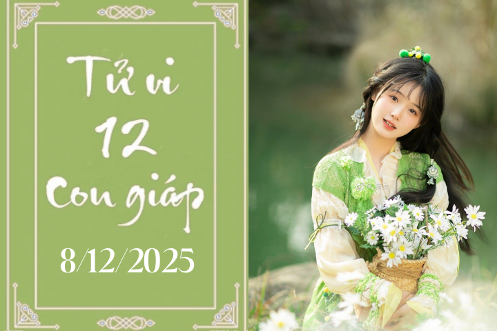 Tử vi 12 con giáp hôm nay ngày 8/12/2025: Dần phòng tiểu tam, Mão đón tài lộc