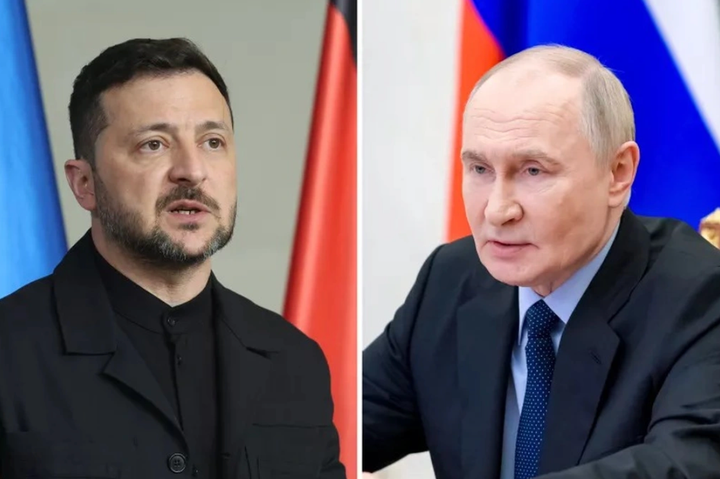 Tổng thống Ukraine Volodymyr Zelensky và Tổng thống Nga Vladimir Putin. (Ảnh: Getty)