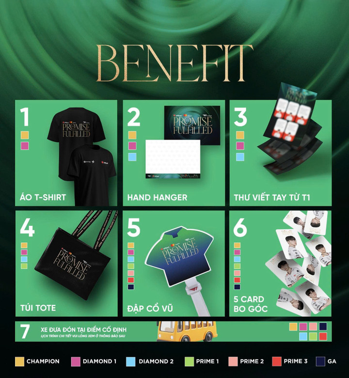 Người hâm mộ nhận nhiều vật phẩm quà tặng khi mua vé tham dự sự kiện.