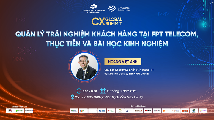 Chủ tịch FPT Telecom Hoàng Việt Anh tại hội nghị Global CX Summit 2025