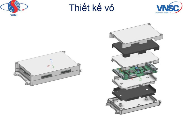 Thiết kế vỏ mạch in của vệ tinh micro. (Ảnh: VNSC)