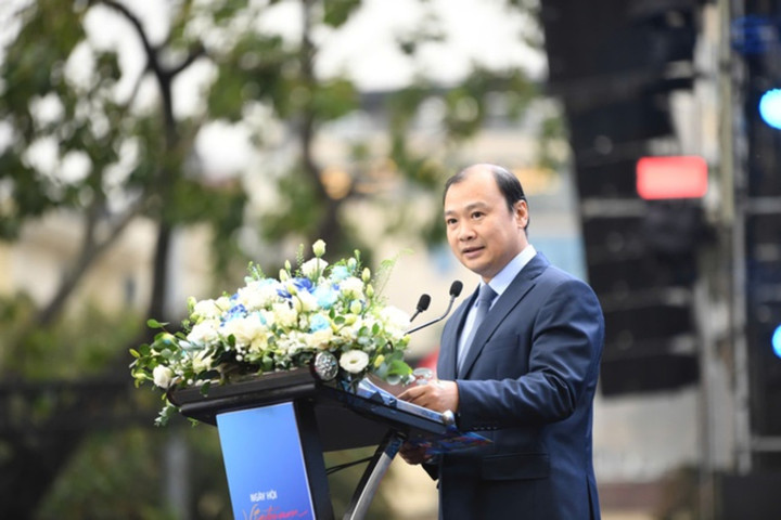 Thứ trưởng Thường trực Bộ Văn hóa, Thể thao và Du lịch Lê Hải Bình phát biểu tại sự kiện.