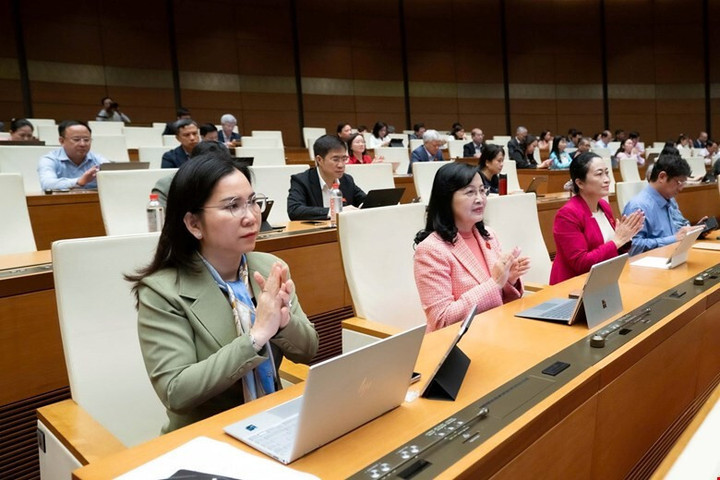 Các đại biểu Quốc hội tham dự phiên họp toàn thể tại hội trường sáng 10/12. (Ảnh: Cổng TTĐT Quốc hội)