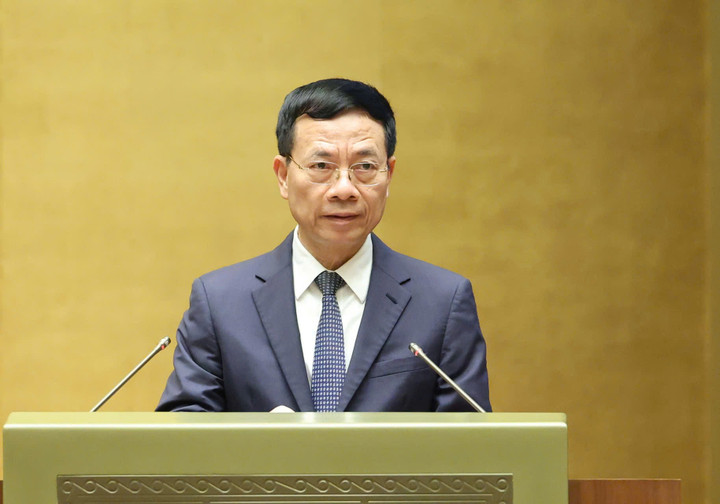 Bộ trưởng KH&CN Nguyễn Mạnh Hùng tại kỳ họp thứ 10 Quốc hội Khóa XV. (Ảnh: Bộ KH&CN)