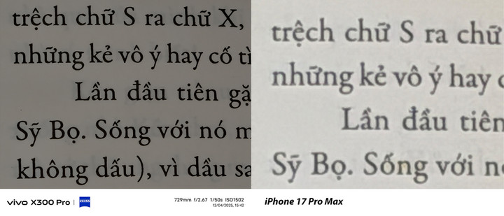 So sánh khả năng chụp chữ của 2 máy ở cùng mức zoom 10x.