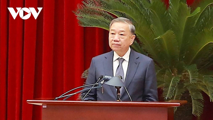 Tổng Bí thư Tô Lâm - Trưởng Ban Chỉ đạo Trung ương về phòng, chống tham nhũng, lãng phí, tiêu cực phát biểu chỉ đạo tại hội nghị.