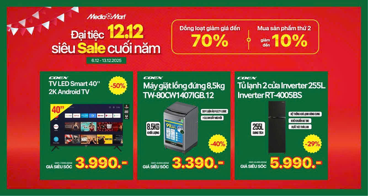 MediaMart tung 'Đại tiệc 12/12' – Siêu sale ngày đôi cuối cùng của năm - 2