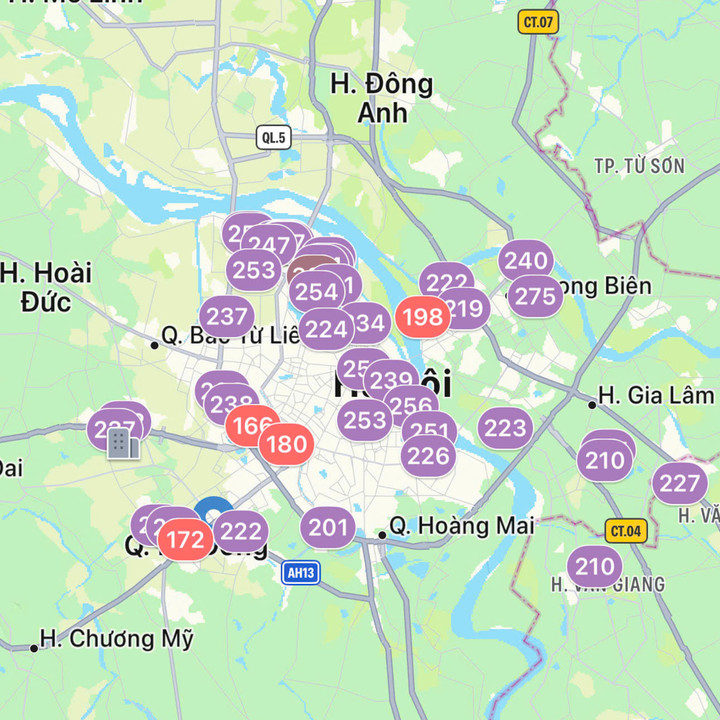 Ô nhiễm không khí ở Hà Nội leo thang, loạt điểm cảnh báo tím - 2