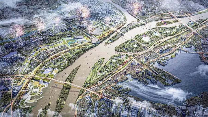 Projektet Red River Scenic Boulevard har en preliminär total investering på cirka 855 000 miljarder VND. (Illustrativ bild).