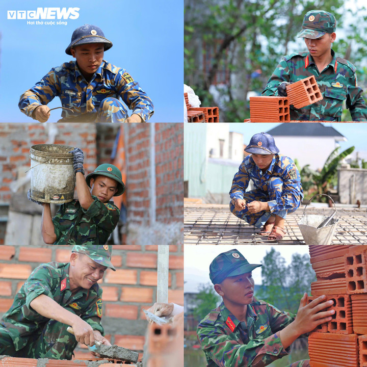 Chiến sĩ chạy đua thời gian, không kể ngày đêm, quyết tâm dựng lại mái nhà bị đổ sập cho người dân vùng rốn lũ tại Gia Lai trước Tết Nguyên đán Bính Ngọ.