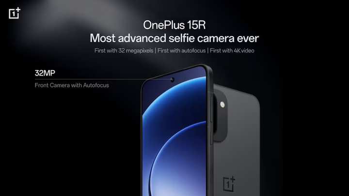 OnePlus 15R ra mắt với camera selfie 32MP, quay video 4K và pin 7.400mAh – nâng tầm trải nghiệm người dùng cuối 2025. (Nguồn: OnePlus)