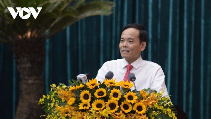 Bí thư Thành ủy TP.HCM Trần Lưu Quang phát biểu khai mạc. (Ảnh: Hà Khánh)