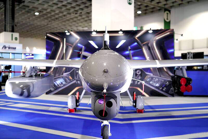 Một chiếc máy bay không người lái được trưng bày tại Triển lãm Hàng không và Quốc phòng Đài Bắc. (Nguồn: Taipei Times)