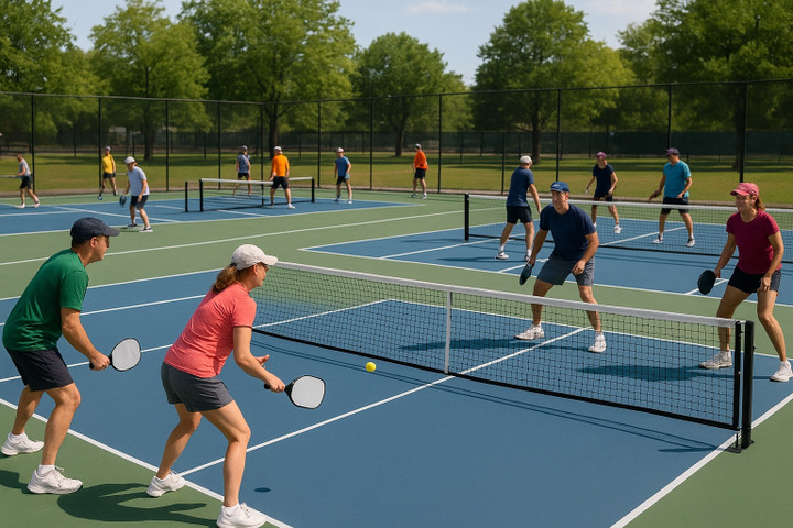 Nhiều sân pickleball hoạt động từ đêm đến sáng. (Ảnh minh hoạ)