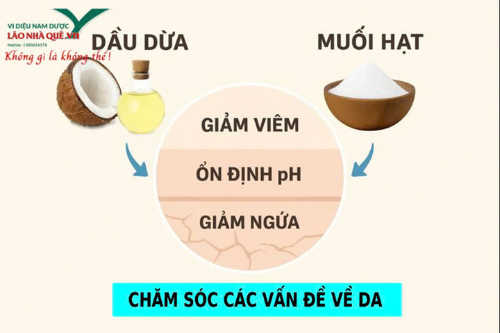 Dầu dừa giúp chăm sóc các vấn đề về da.