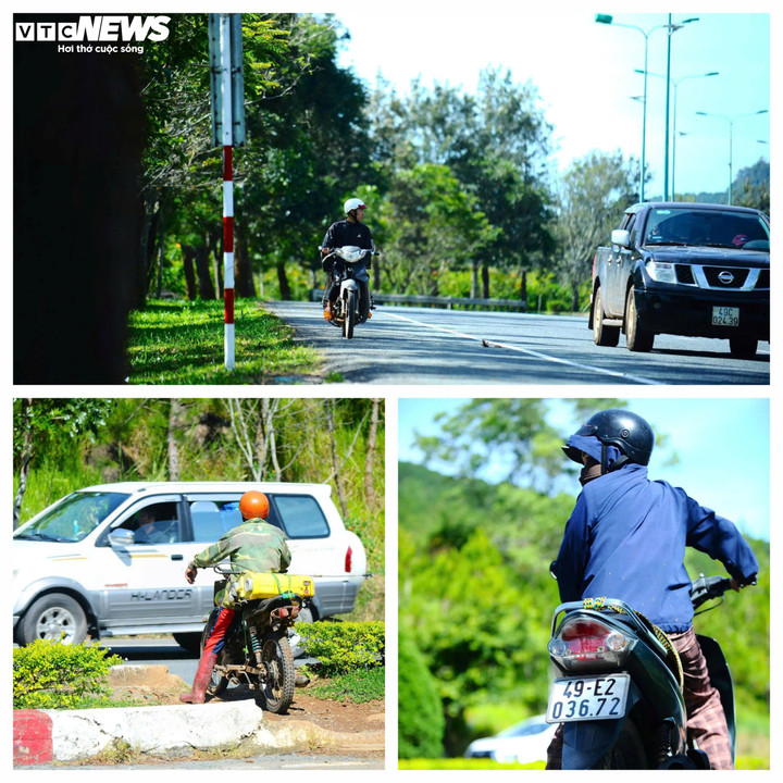 Dù đoàn xe di chuyển với tốc độ rất cao nhưng người dân vẫn bất chấp băng qua đường.