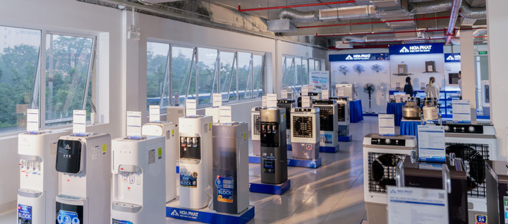 Gian trưng bày các sản phẩm của Công ty Điện máy Gia dụng Hòa Phát. (Ảnh: Hòa Phát)