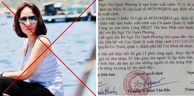 Ngô Thị Oanh Phương bị cơ quan chức năng cấm xuất cảnh vào năm 2023. Ảnh: cand.com.vn