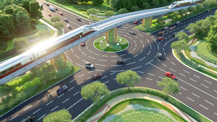 Tập đoàn Sun Group khởi công tuyến tàu điện đô thị (tàu điện nhẹ -LRT) đầu tiên tại Phú Quốc.