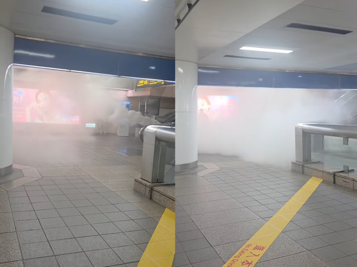 Khói bốc lên tại Main Station, Đài Bắc, Đài Loan (Trung Quốc) (Ảnh: Threads/Bluewhale199173)