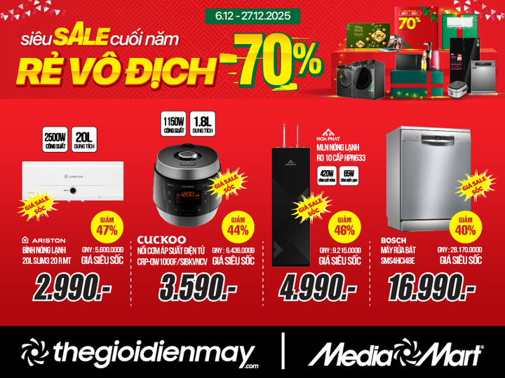 Cơ hội cuối cùng trong năm sắm hàng ngàn sản phẩm giá 'hời' tại MediaMart - 4