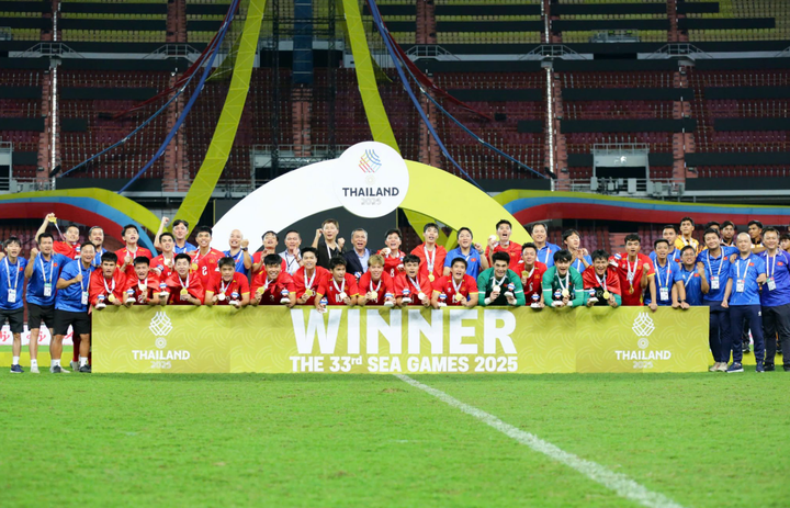 U22 Việt Nam giành chức vô địch SEA Games 2025. (Nguồn: VFF)