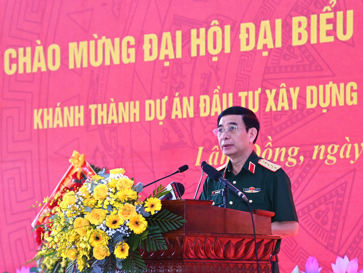 Đại tướng Phan Văn Giang, Bộ trưởng Bộ Quốc phòng phát biểu tại buổi lễ khánh thành.