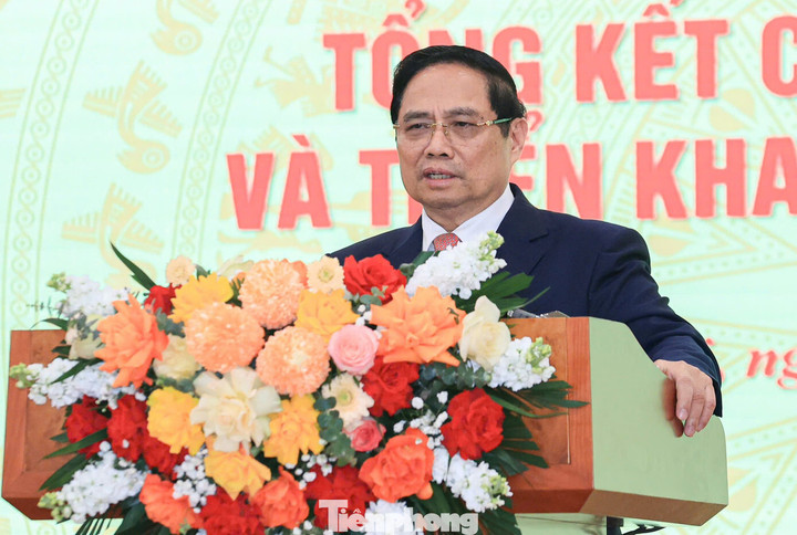 Thủ tướng Phạm Minh Chính phát biểu tại hội nghị. Ảnh: Lộc Liên.