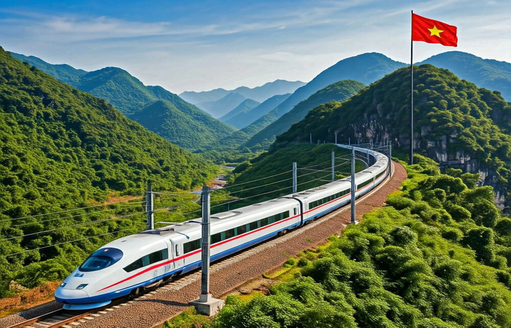 Sẽ làm rõ làm rõ phương thức đầu tư dự án đường sắt tốc độ cao Bắc - Nam ngay tháng 1/2026. Ảnh: AI.