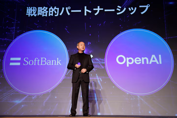CEO SoftBank, Masayoshi Son, tham dự một sự kiện giới thiệu ứng dụng trí tuệ nhân tạo (AI) cho doanh nghiệp tại Tokyo, Nhật Bản năm 2025. (Nguồn: Reuters)