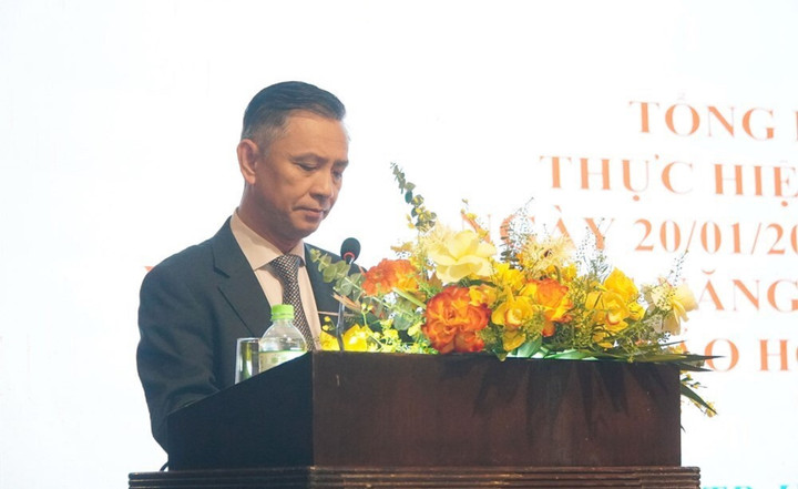 Ông Trần Hoàng, Cục trưởng Cục Bản quyền tác giả, phát biểu tại hội nghị. (Ảnh: Báo Văn hóa)