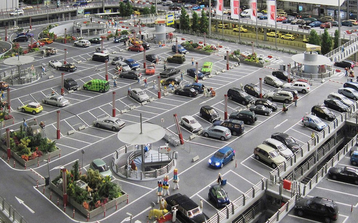 Phối cảnh thiết kế bãi đỗ xe.