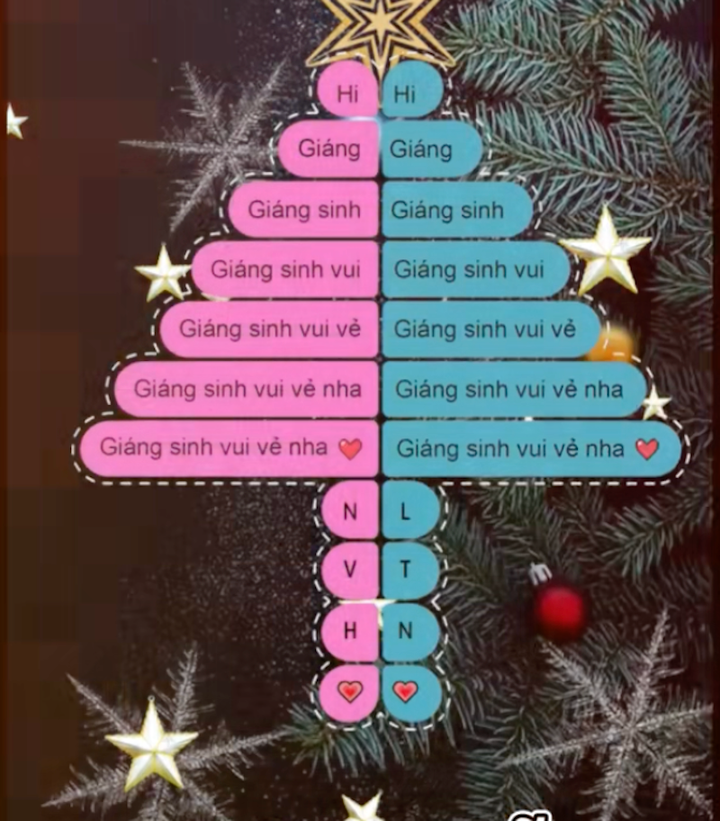 Cây thông Giáng sinh bằng tin nhắn độc lạ, bắt mắt.