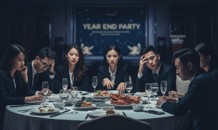 Nhiều công ty tổ chức tiệc xa hoa, sang trọng mà không chú trọng đến thưởng cho nhân viên. (Ảnh minh họa: AI)