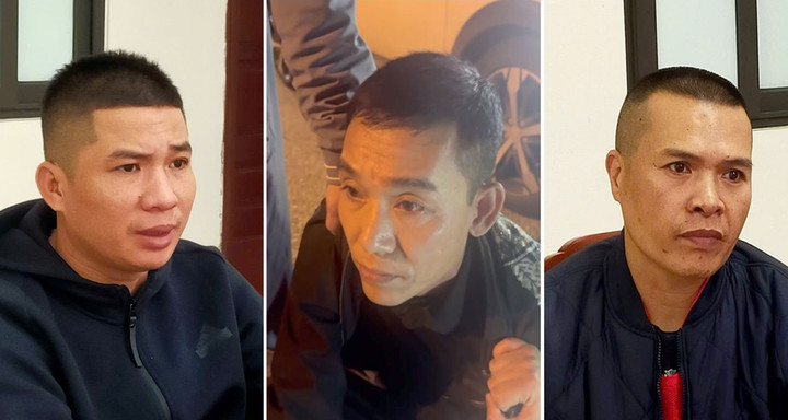 Nguyễn Văn Kiều, Trần Mạnh Cường và Trần Sỹ Lợi (từ trái sang phải). (Ảnh: Công an Thanh Hoá)