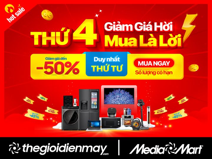 Thứ 4 – Giảm giá hời, Mua là lời – cơ hội săn sale điện máy chính hãng mỗi tuần - 1