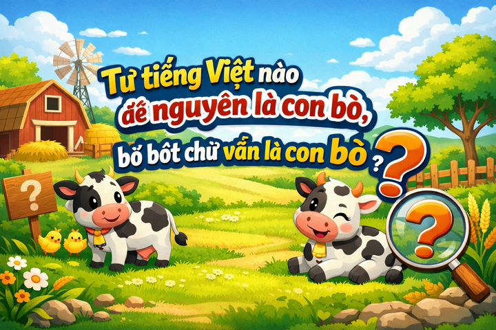 Từ tiếng Việt nào để nguyên là con bò, bỏ bớt chữ vẫn là con bò? (Ảnh minh họa)